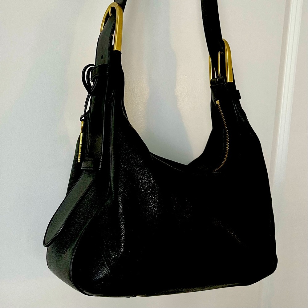 Fossil Black Leather Hobo Bag with Slouchy Silhouette